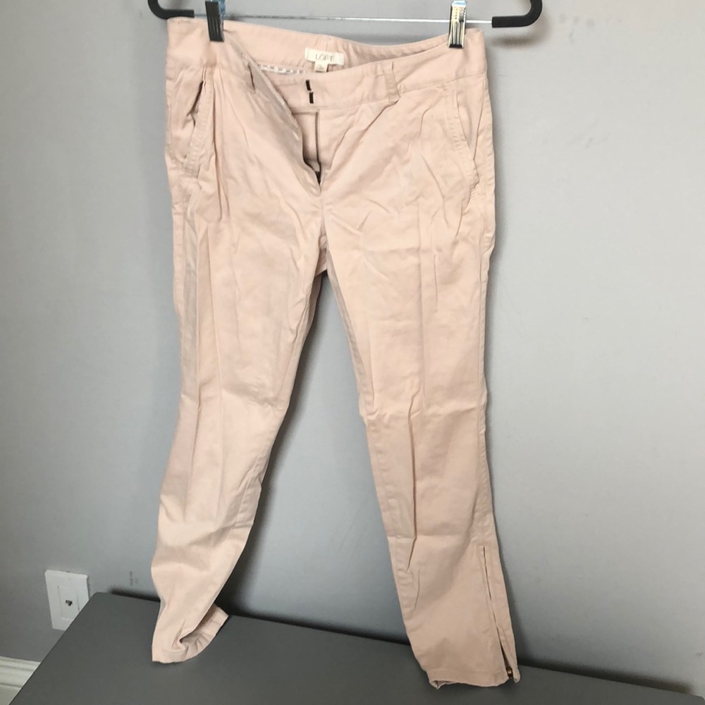 Loft Marisa fit skinny chinos with ankle zipper